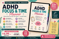 ADHD Focus & Time Planner | Digital ADHD Productivity Planner for Time Management, Focus, Deep Work & Task Planning