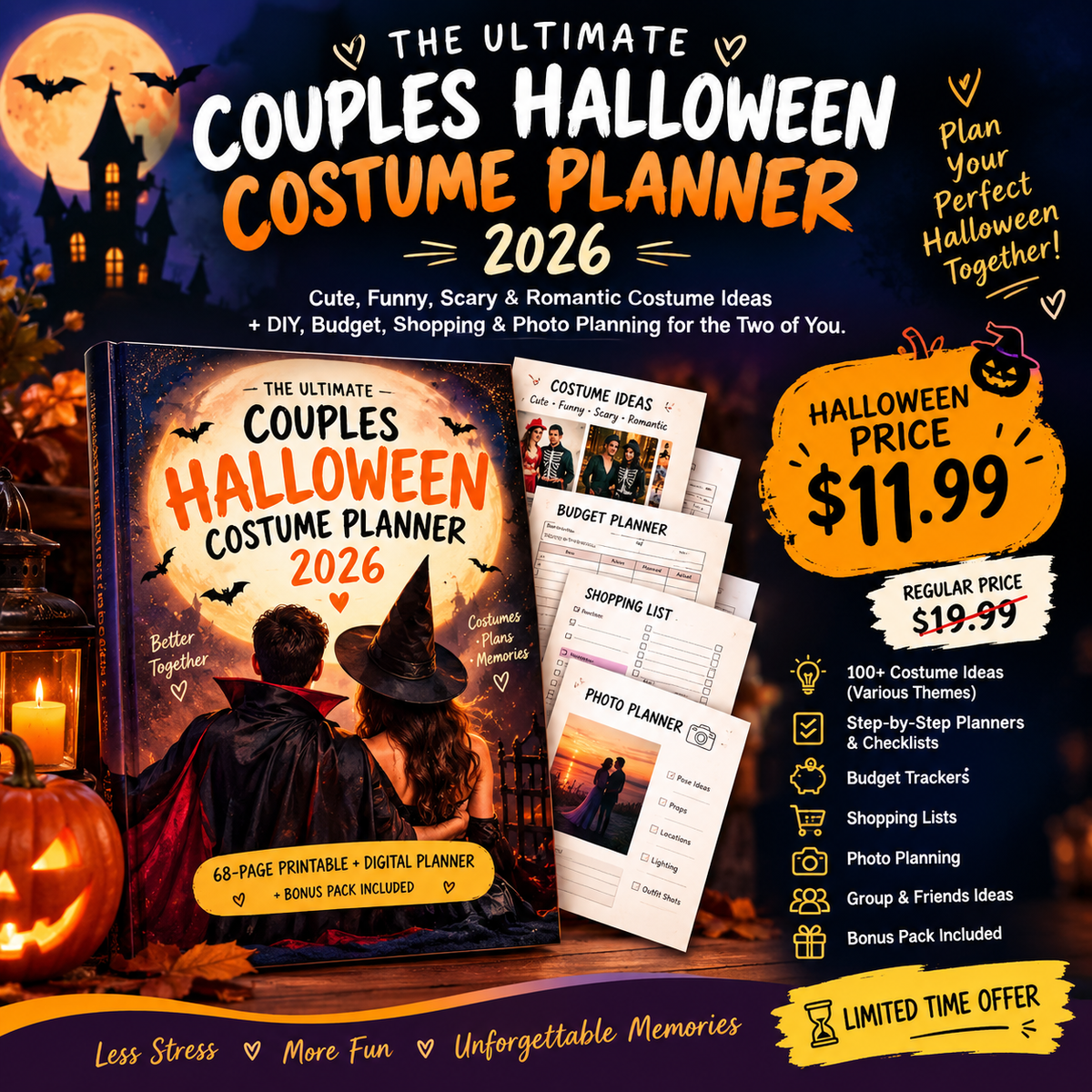 Ultimate Couples Halloween Costume Planner 2026 🎃 | 100+ Cute, Funny, Scary & Romantic Couple Costume Ideas + DIY, Budget, Shopping & Photo Planner