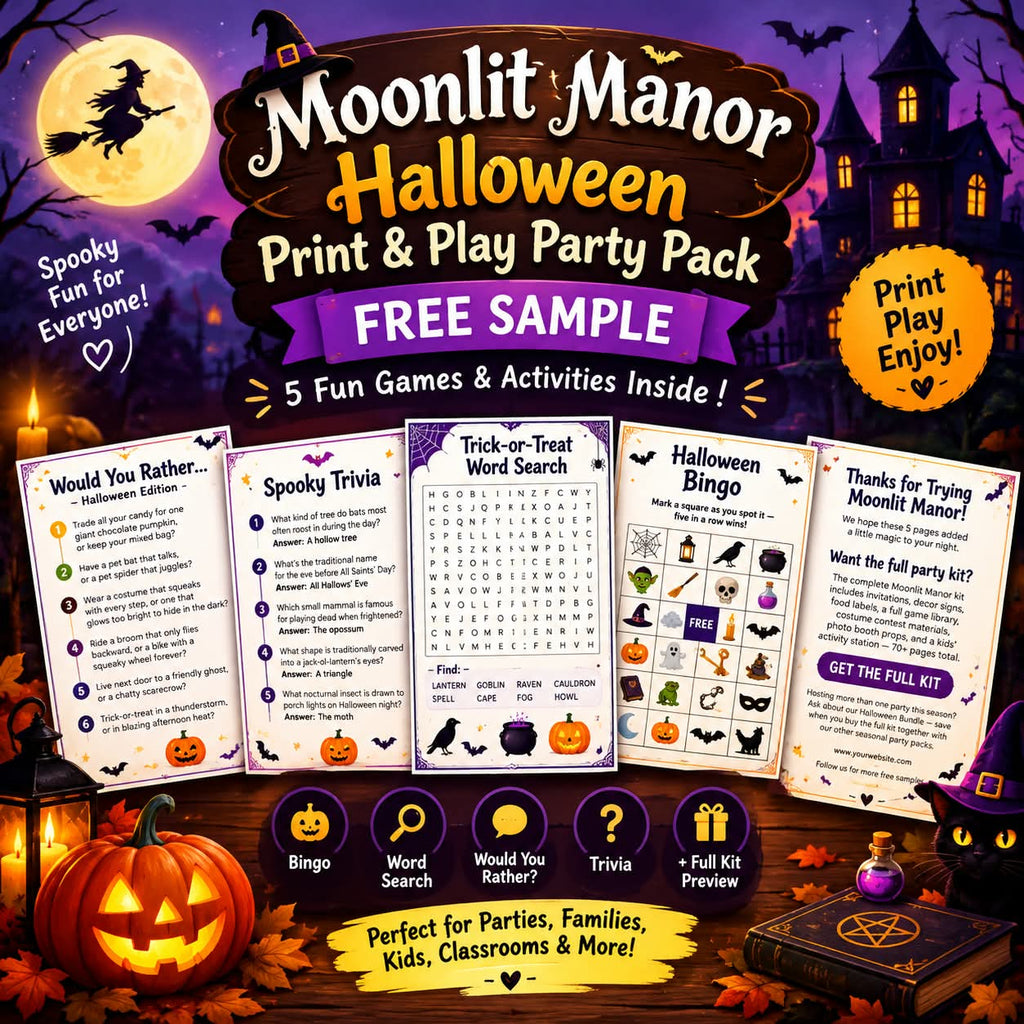 🎃 Halloween Party Printables & Games 2026 | 72-Page Print & Play Party Kit for Kids & Families