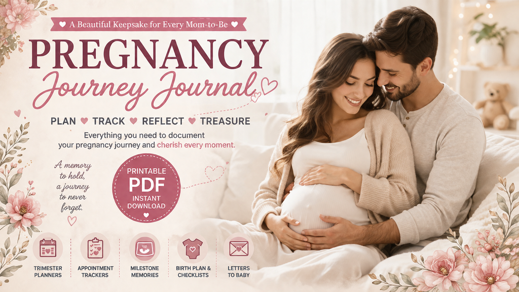 Pregnancy Journey Journal | 174-Page Printable PDF for Expecting Moms