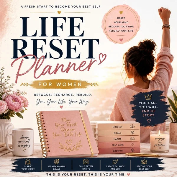 The Ultimate Life Reset Planner for Women (600+ Pages) | Digital Planner, Goal Planner, Self-Care Journal, Productivity & Wellness Workbook PDF
